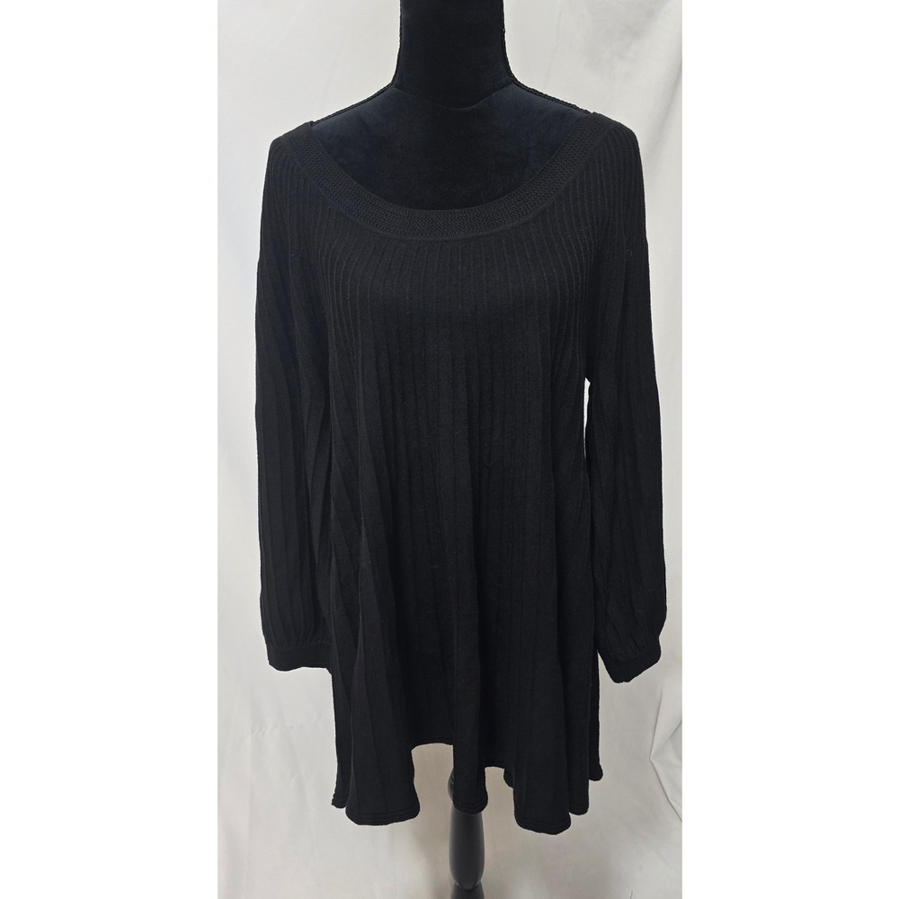Soft Surroundings women plus size 1X ribbed sweater knit top wool blend chic